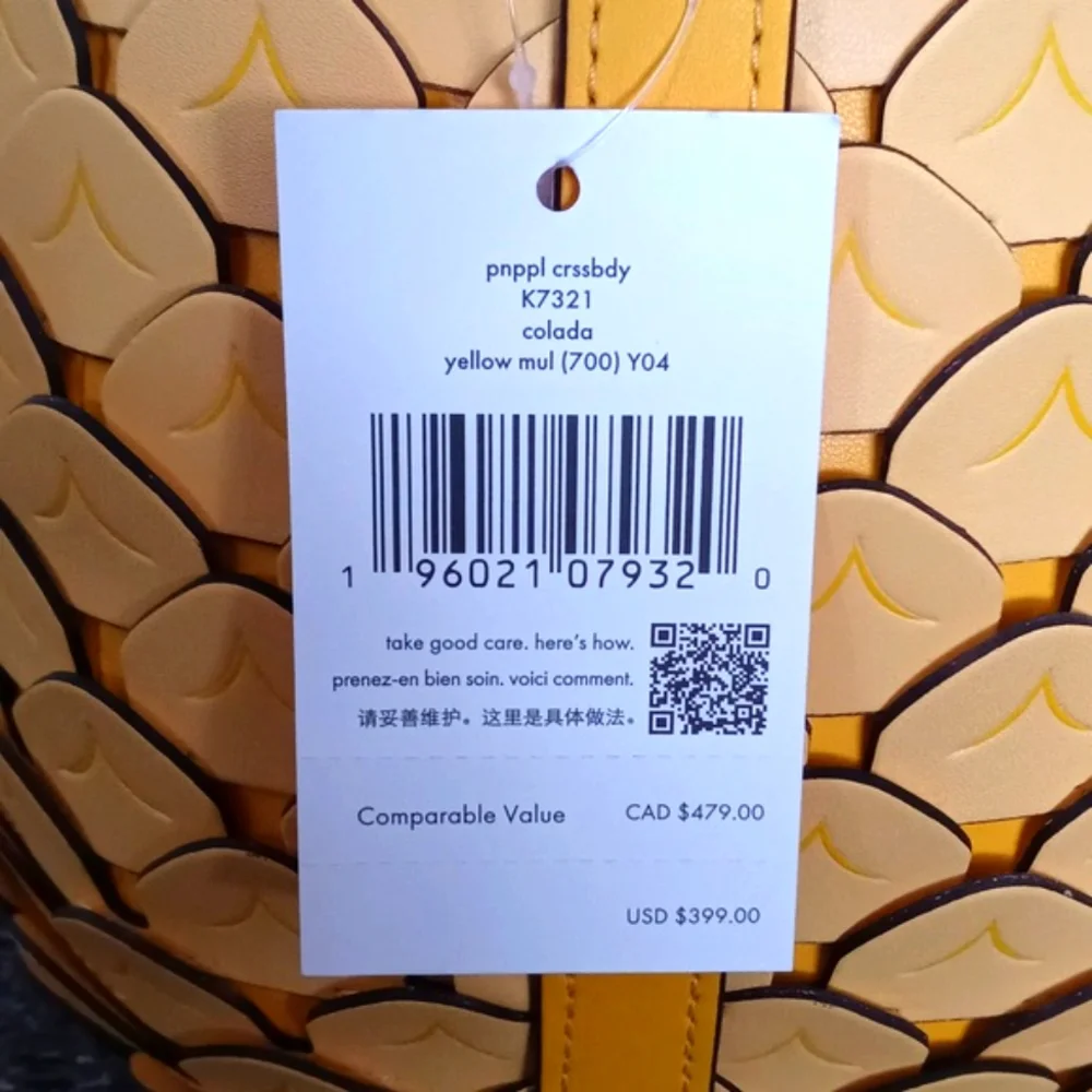 🆕 🍍RARE Kate Spade🍍 - "Colada" Pineapple Crossbody Bag - Picture 3 of 16